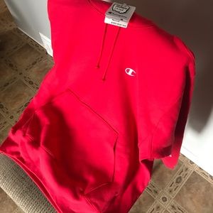 Red champion hoodie NWT